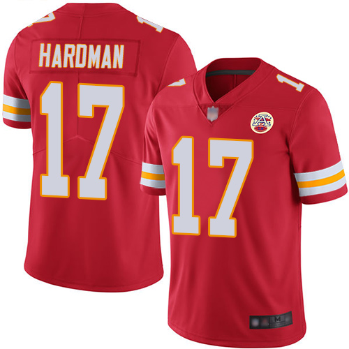 Youth Kansas City Chiefs #17 Hardman Mecole Red Team Color Vapor Untouchable Limited Player Football Nike NFL Jersey->youth nfl jersey->Youth Jersey